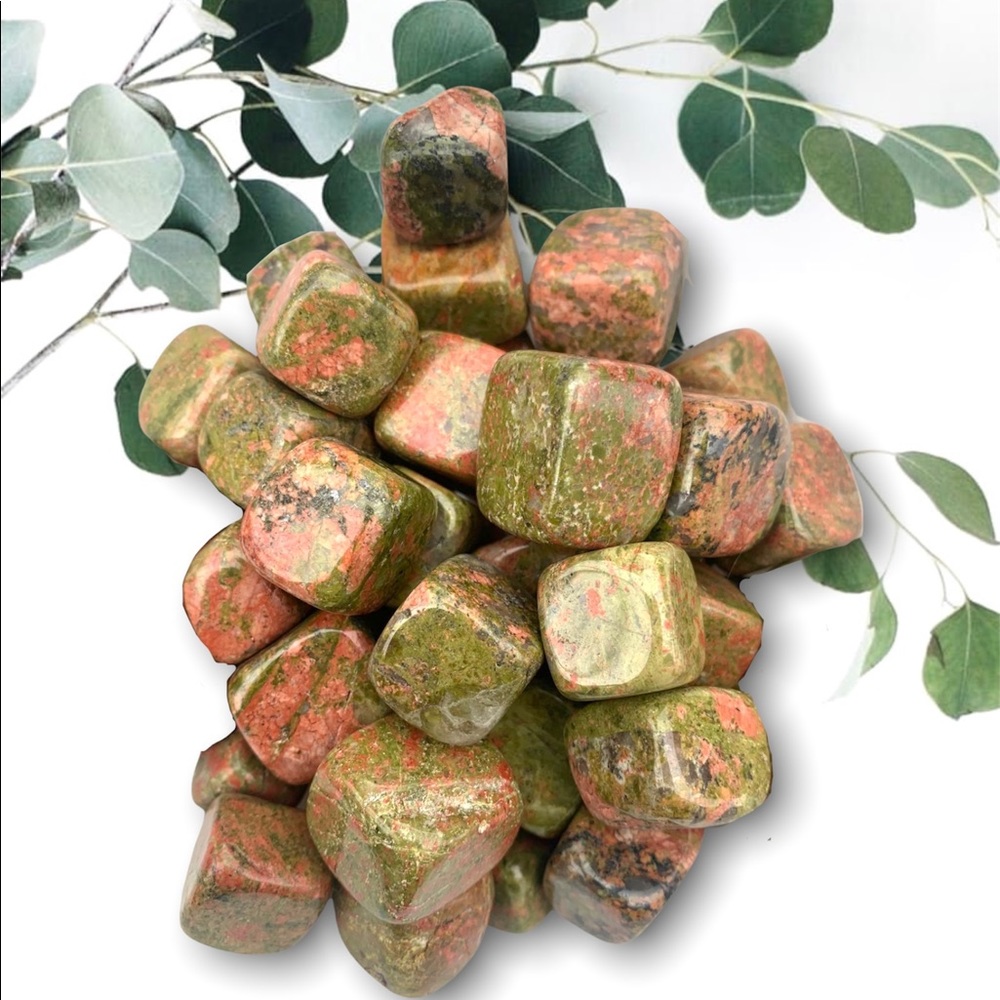 Unakite Agate Stone Cube Tumbled Crystal